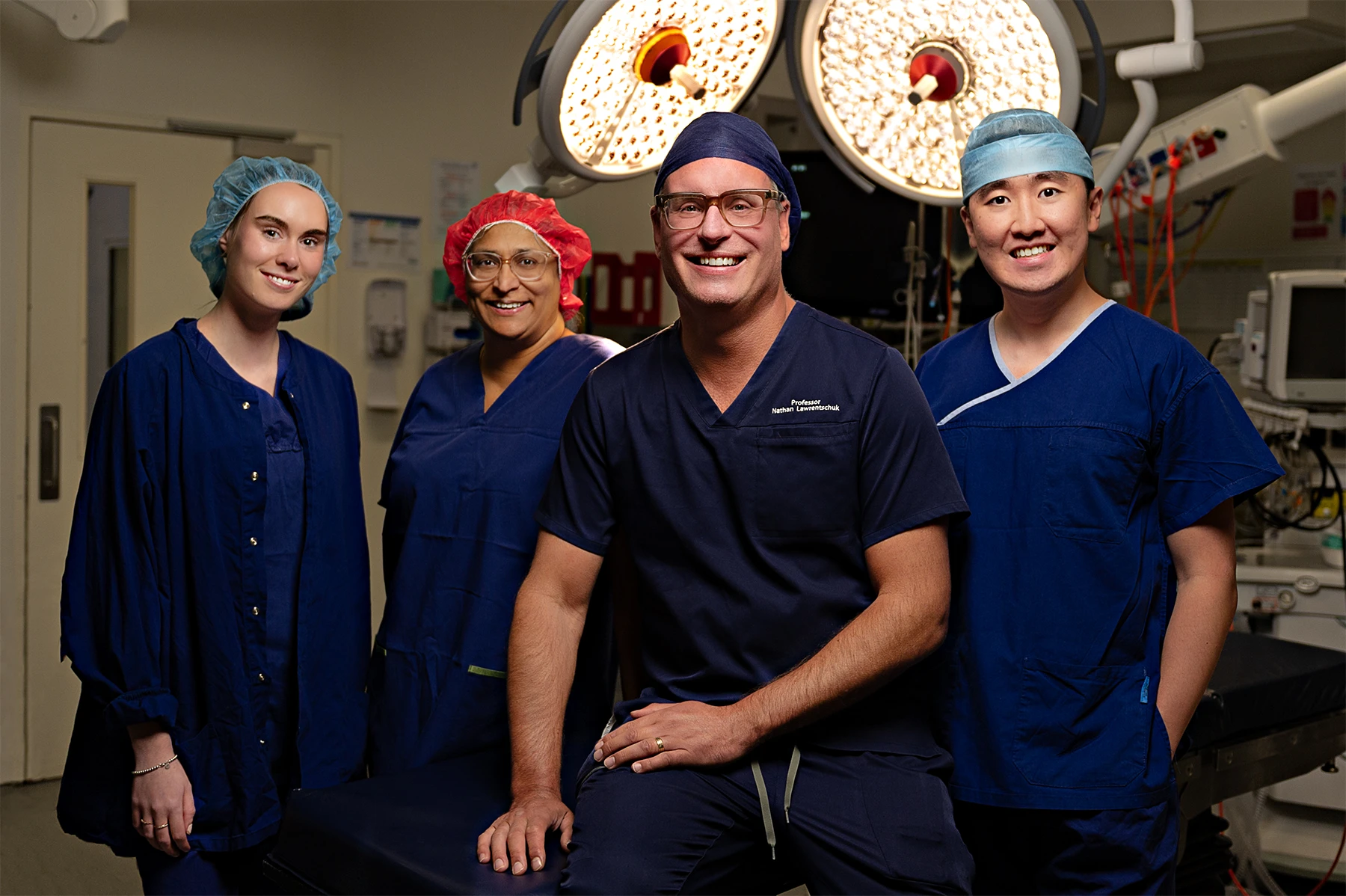 Prof Nathan Lawrentschuk with his surgical team